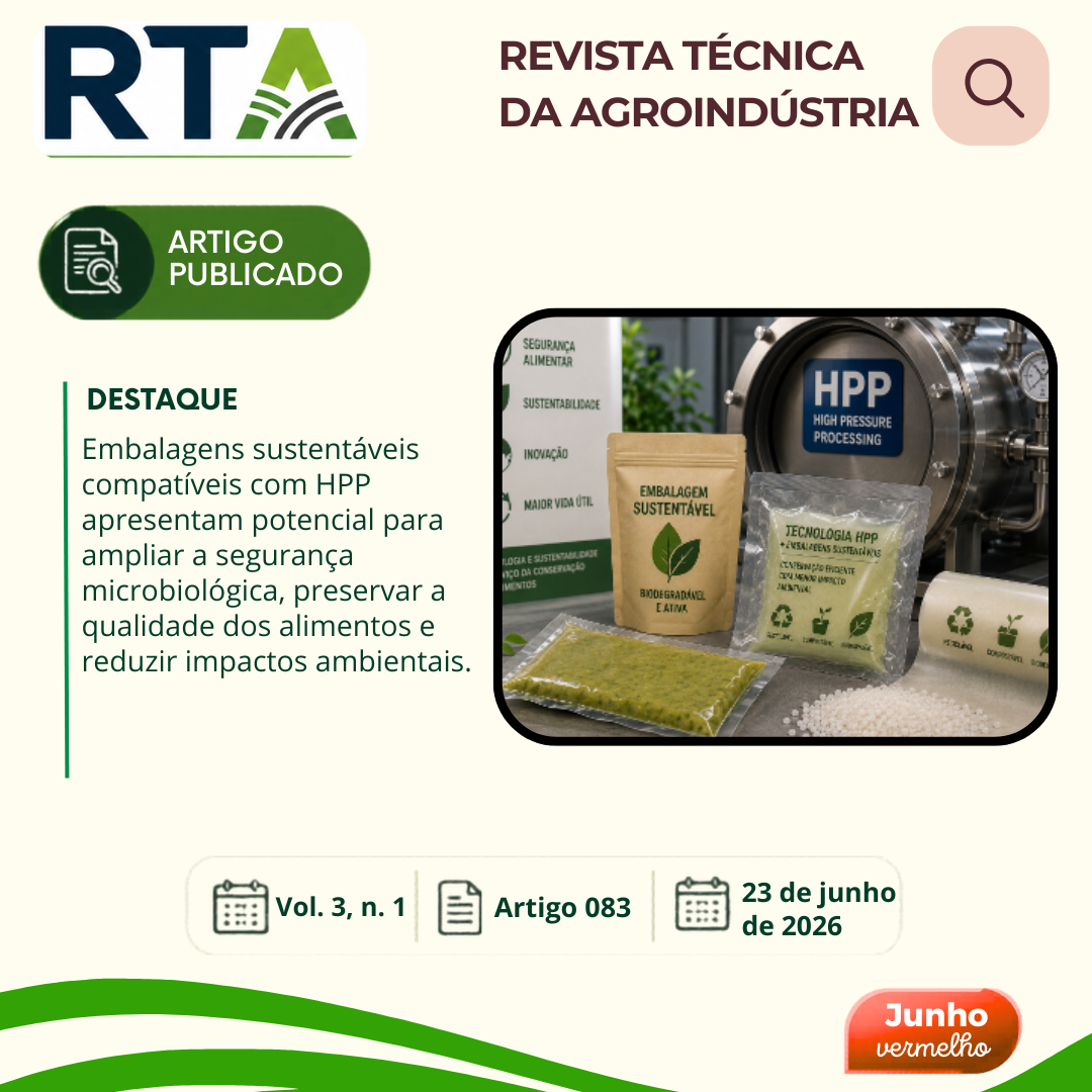 APLICAÇÃO DA ALTA PRESSÃO HIDROSTÁTICA EM EMBALAGENS SUSTENTÁVEIS PARA CONSERVAÇÃO DE ALIMENTOS